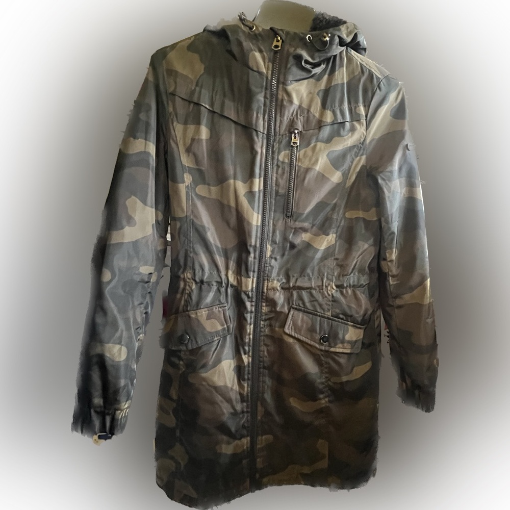 Camo rain coat